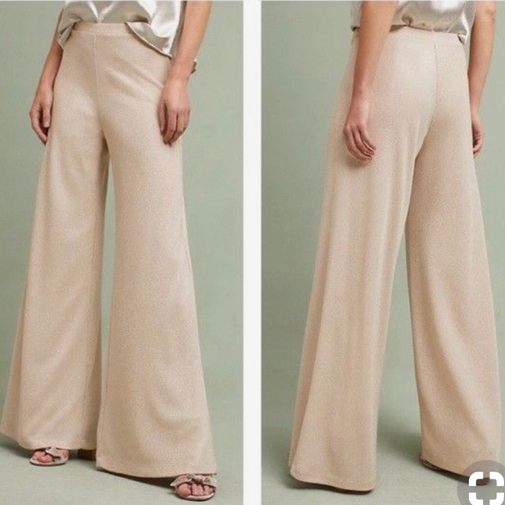 Feather Bone by Anthropologie NWT shimmer wide leg pants